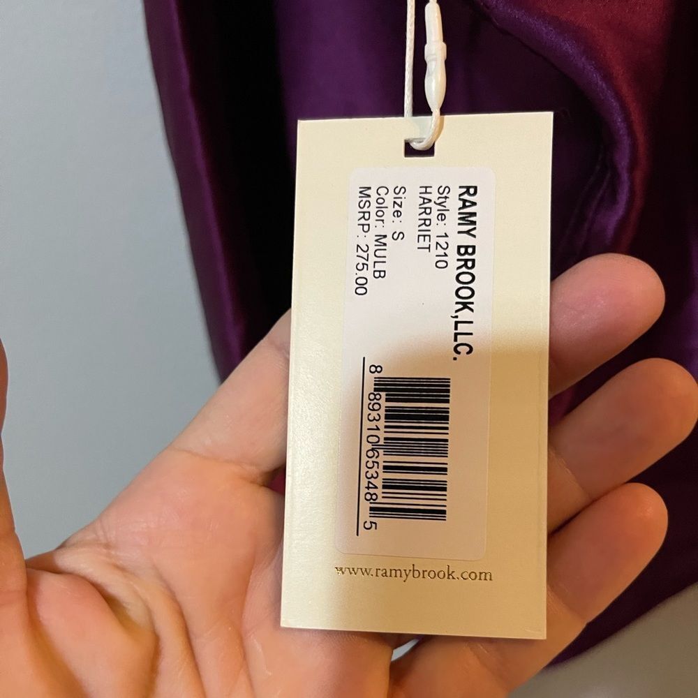 Ramy Brook Harriet 6-Way Halter Top in Mulberry. - Picture 5 of 9